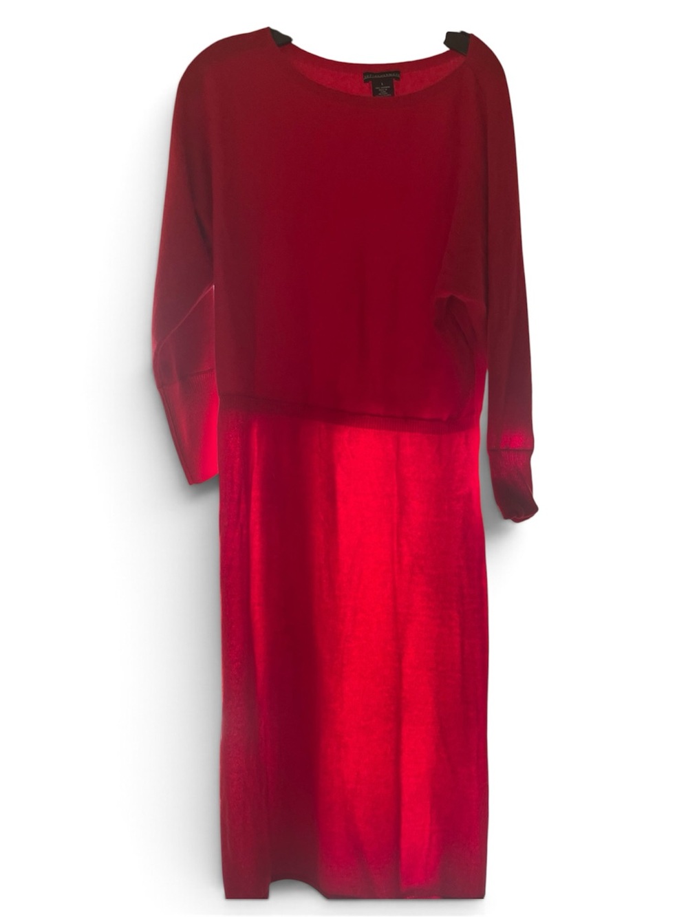 Sophia Cashmere 100% Cashmere Red Dress - Size L (fits 12-14) worn 1x